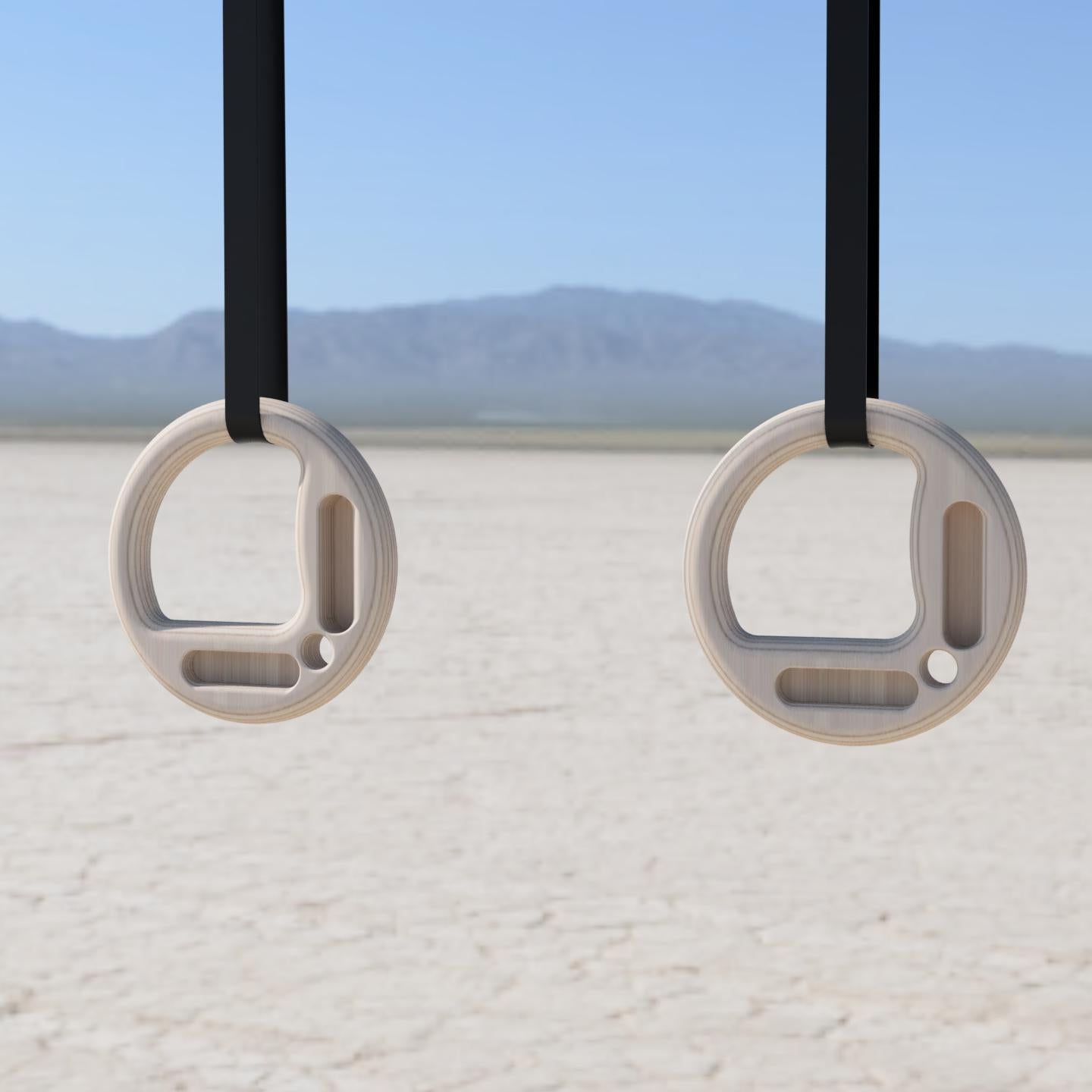 Exercise Rings with Hangboard | Wood, 32mm thick, 26mm, 16mm & 10mm edges image 3