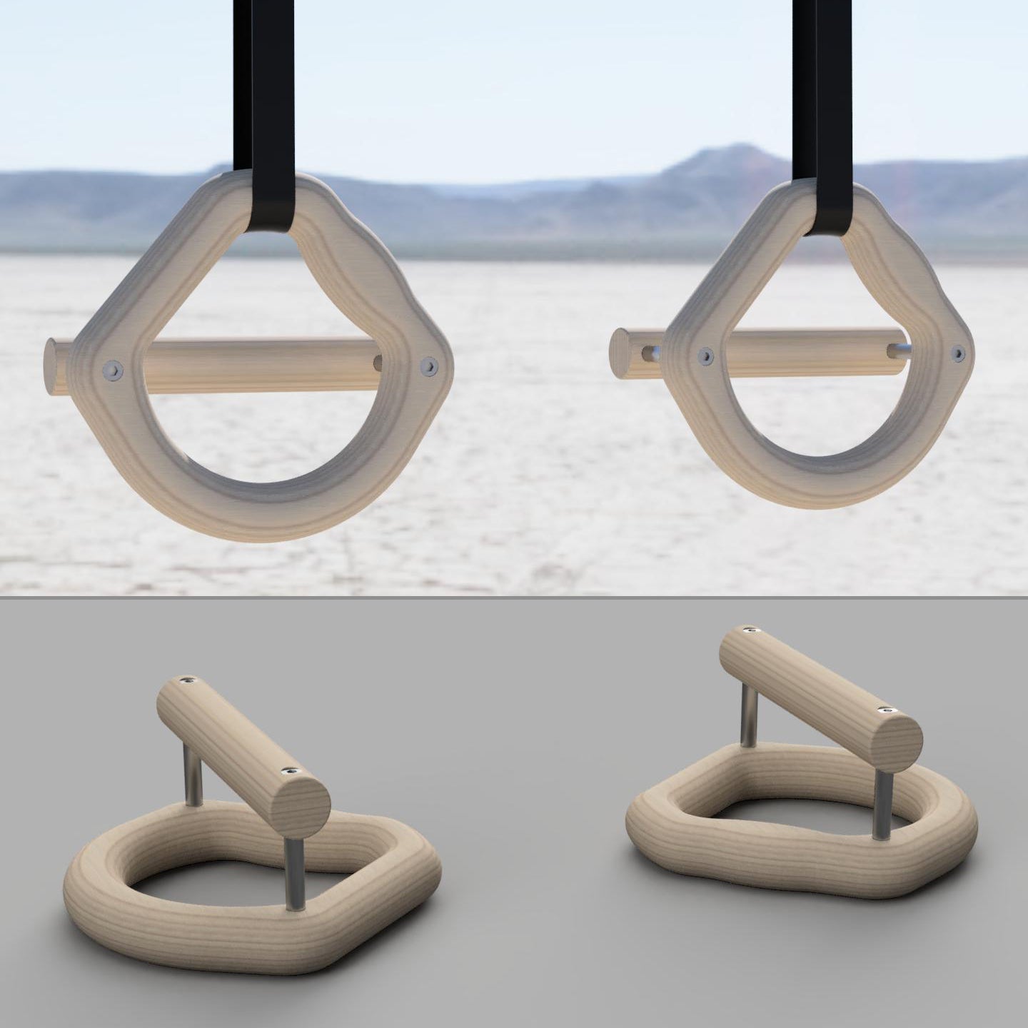 Gym Rings 3 in 1 Chunky Monkey 40mm Grip, Push Up & Pull Up Bar Parallettes image 0