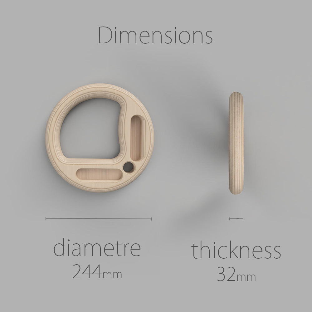 Exercise Rings with Hangboard | Wood, 32mm thick, 26mm, 16mm & 10mm edges image 5
