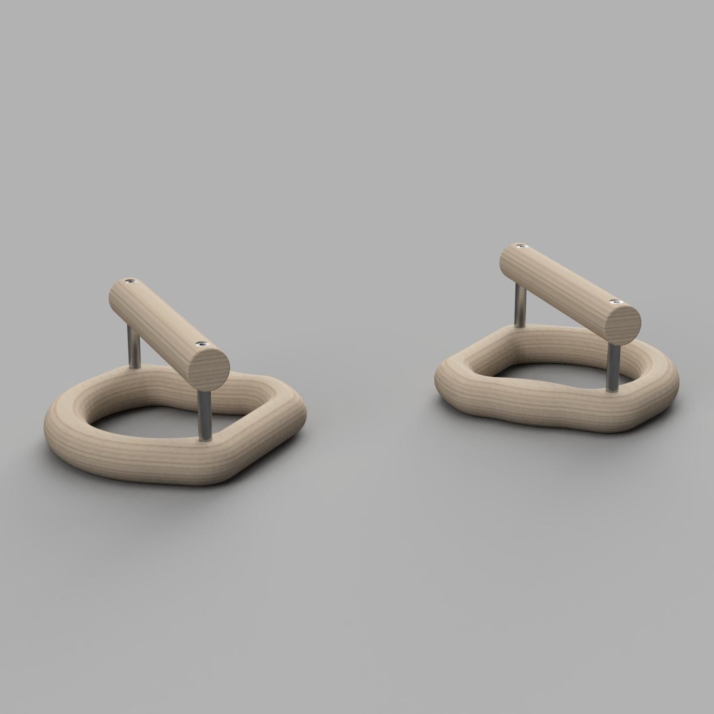 Gym Rings 3 in 1 Chunky Monkey 40mm Grip, Push Up & Pull Up Bar Parallettes image 5