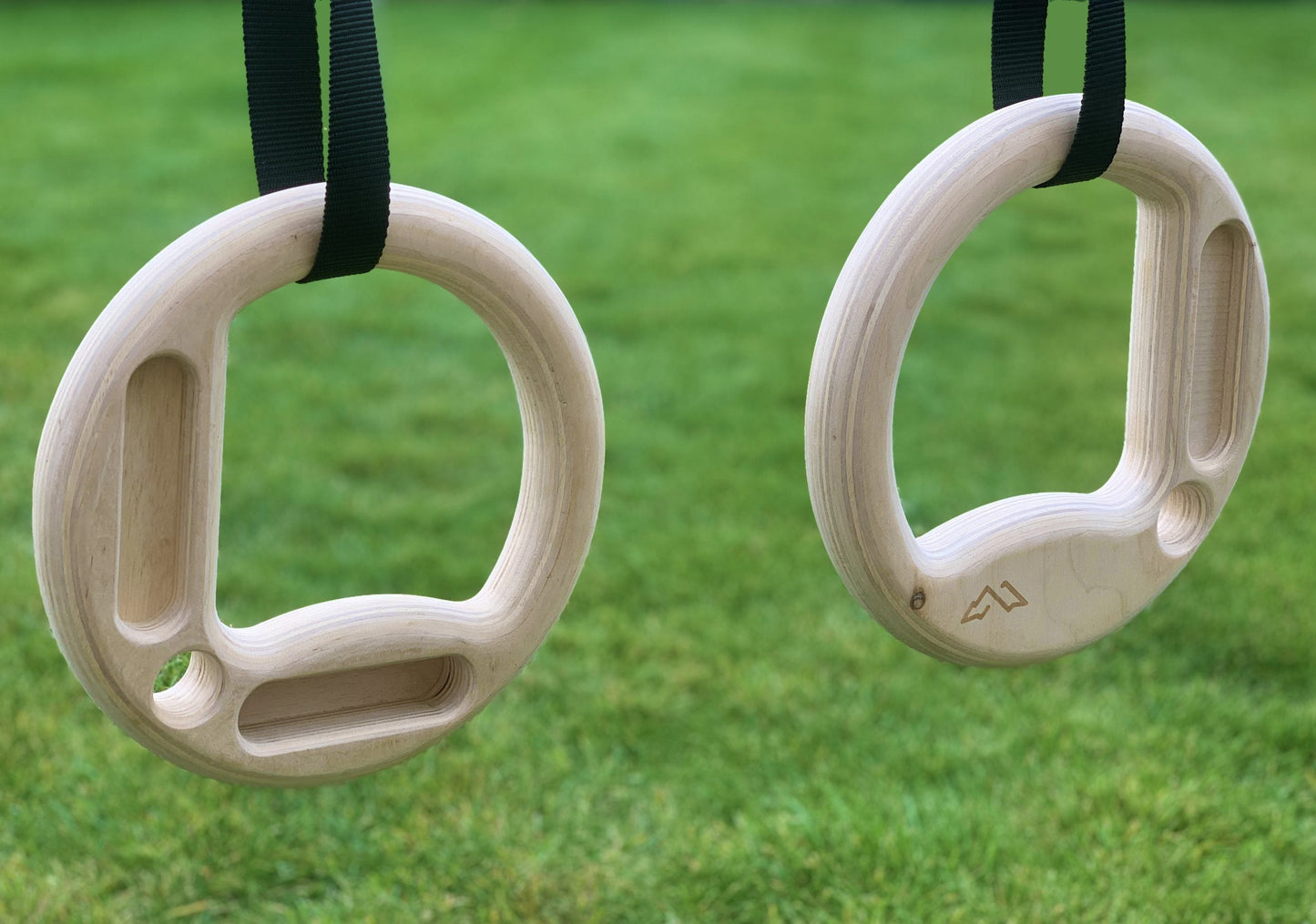 Exercise Rings with Hangboard | Wood, 32mm thick, 26mm, 16mm & 10mm edges image 1