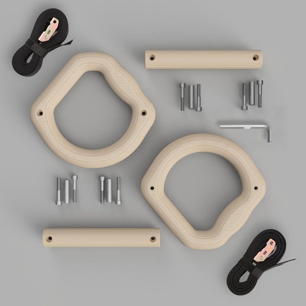 Gym Rings 3 in 1 Chunky Monkey 40mm Grip, Push Up & Pull Up Bar Parallettes image 6
