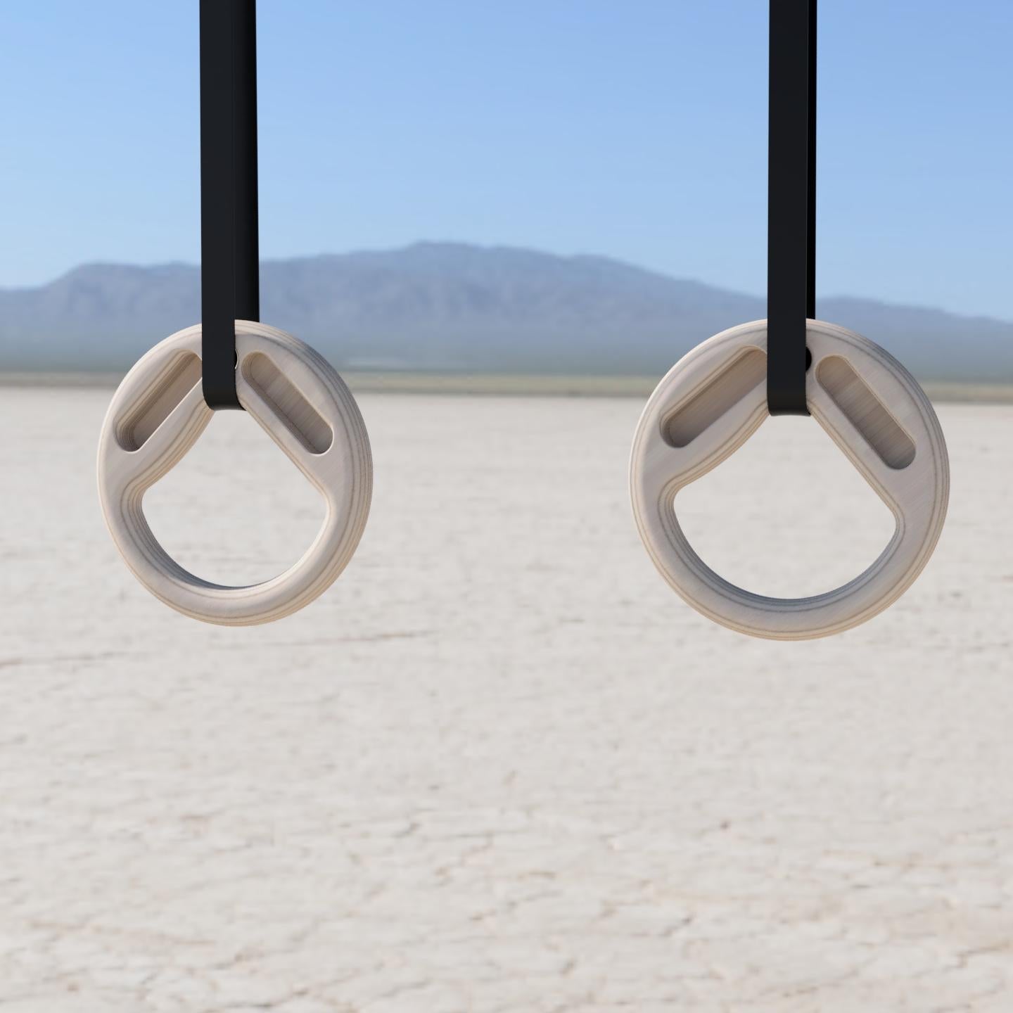 Exercise Rings with Hangboard | Wood, 32mm thick, 26mm, 16mm & 10mm edges image 2